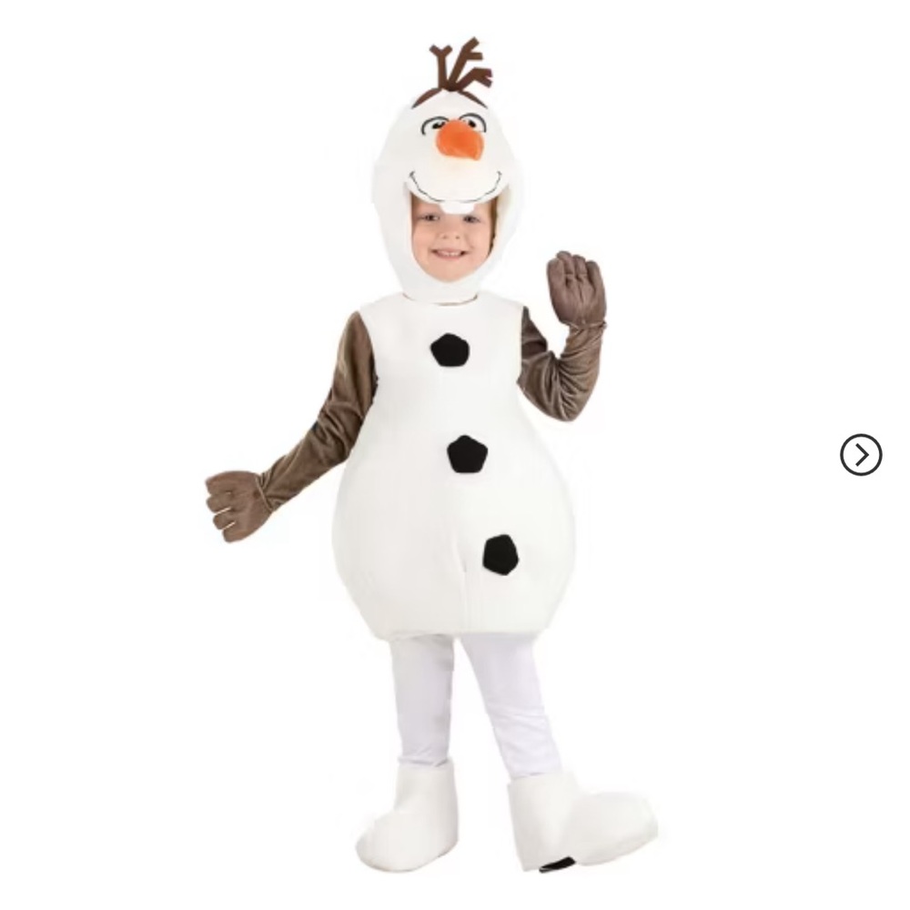 Disney Olaf Classic Snowman Costume - White, Brown, Orange, Black